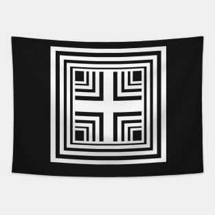 Geometric black and white modern abstract Tapestry