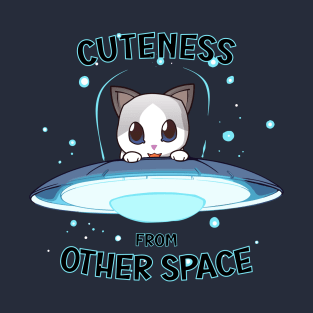 White cat cuteness from other space T-Shirt