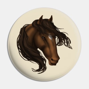 Horse Head - Brown Star Pin