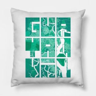 Guayaquil, Ecuador City Map Typography - Watercolor Pillow