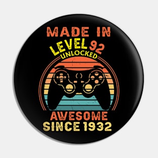 T4681932 Made In Level 92 Unlocked Awesome Since 1932 Pin