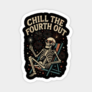 Chill The Fourth Out – Funny Skeleton 4th of July Magnet