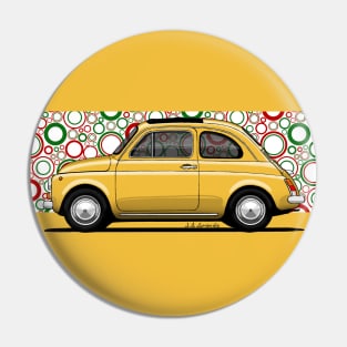 The cutest small car ever with italian pop background Pin