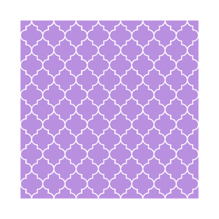 Purple Latticework, Quatrefoil, Moroccan Trellis T-Shirt