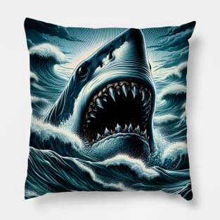 Unleash Oceanic Dread: Dive into Shark-Inspired Thrills with our Jaws-Inspired Collection! Pillow