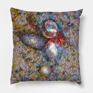 Artistic mosaic of NASA JWST Stephan's Quintet imagery Pillow