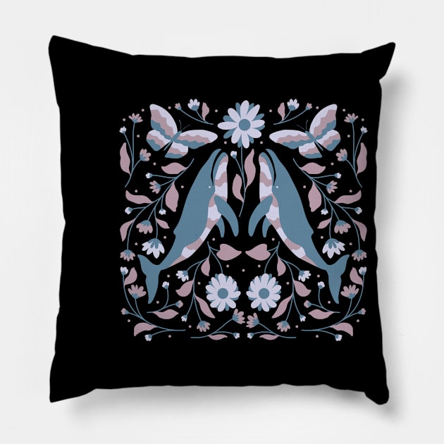 Orca whale colorful Pillow by AndArte