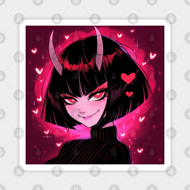 Cute Love Demon Magnet by DarkSideRunners