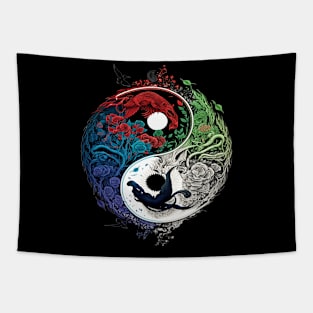 Yin Yang Floral Tapestry