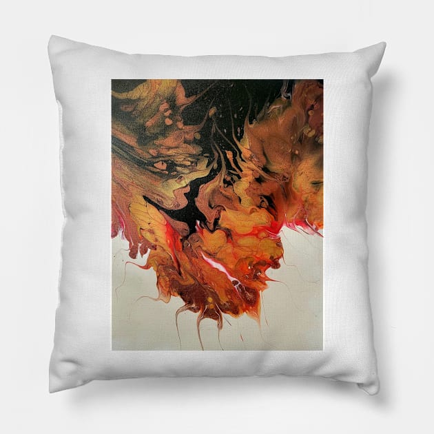 "Immersive" acrylic fluid art Pillow by AngelBabysArt