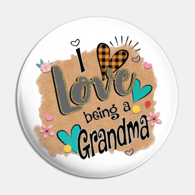 Womens I Love Being A Grandma Heart Mother's Day Gift Pin by BestFamilyTee