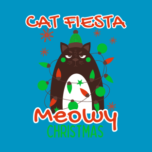 Cat fiesta meowy Christmas T-Shirt