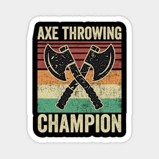 Funny Axe Throwing Champion Retro Vintage Magnet