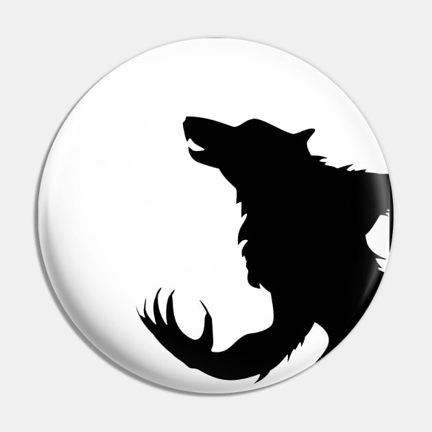 Minimalist Werewolf Design - Werewolf Lover Gift - Werewolf Howling - Werewolves Werewolf hunter Pin by ballhard