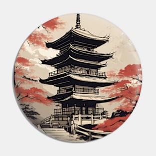 pagoda japanese type art style Pin