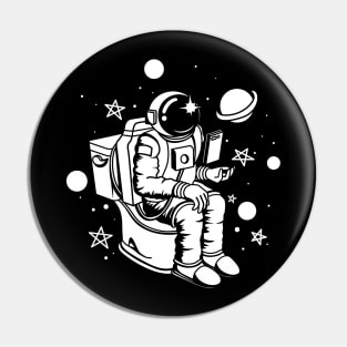 Poopin Astronaut Boldly Go Funny Space Gift Pin