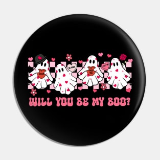 Will You Be My, Boo Funny Ghost Happy Valentine_s Day Women Pin