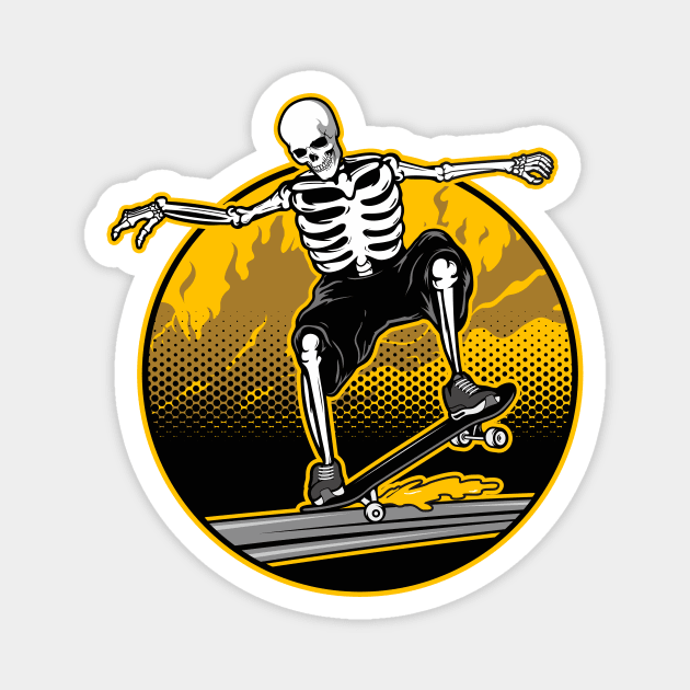 Skateboard 90's Magnet by Gientescape