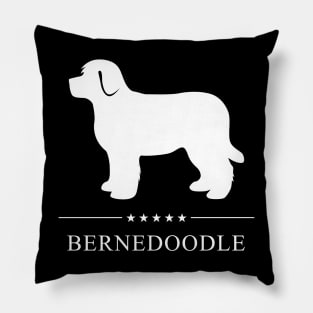 Bernedoodle White Silhouette Pillow