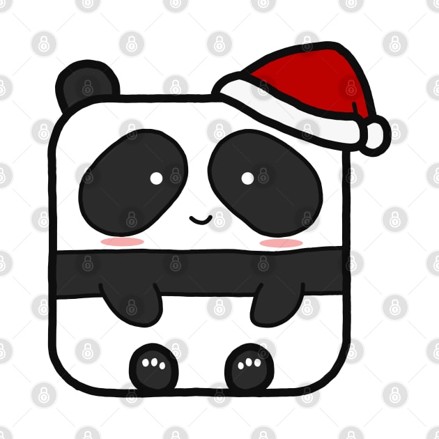 Funny Square Panda Christmas by Luna Illustration