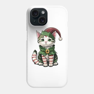 Christmas Candy Cane Cat Phone Case