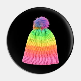 Rainbow Knit Hat Photo Pin
