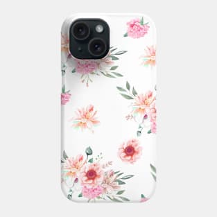 Pink anemones and peonies Phone Case