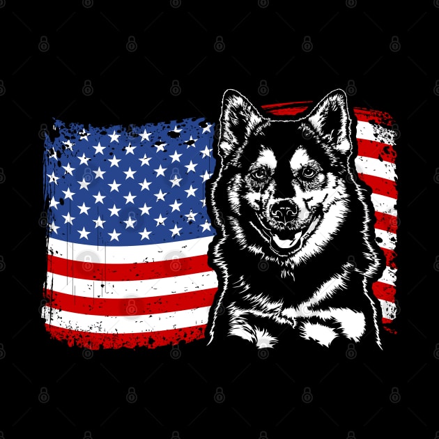 Proud Pomsky American Flag patriotic dog by wilsigns