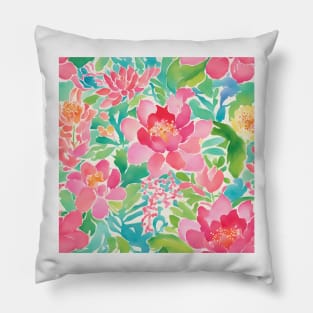 Watercolor flowers sketch Pillow