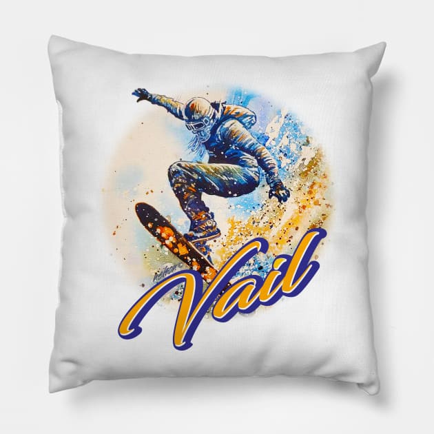 Ski Vail Pillow by Billygoat Hollow