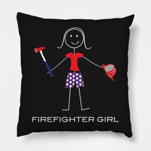 Funny Womens Firefighter Girl illustration Pillow