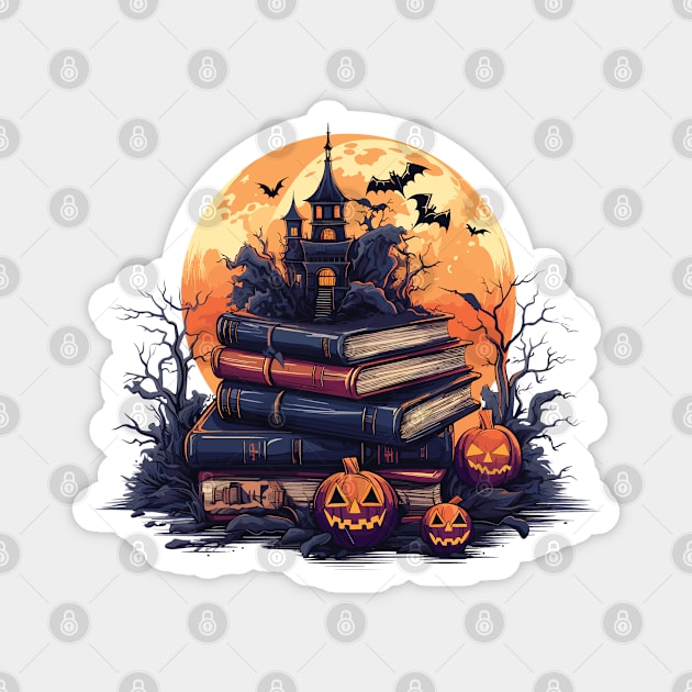 Halloween Gift For Book Lovers Magnet by PaulJus