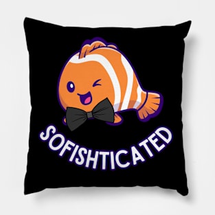 Sofishticated fish in a bow tie Pillow