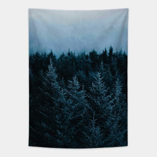 Vibrant Misty Forest Tapestry