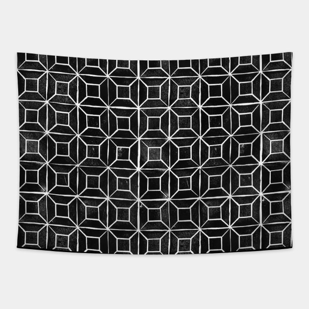 Geometric Lino Tapestry by crumpetsandcrabsticks