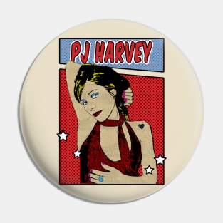 PJ Harvey Pop Art Comic Style Pin