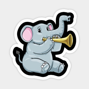 Beautiful elephant is playing the trumpet Magnet