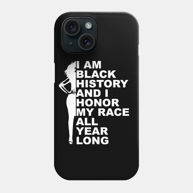 I Am Black History Woman Silhouette Phone Case by blackartmattersshop