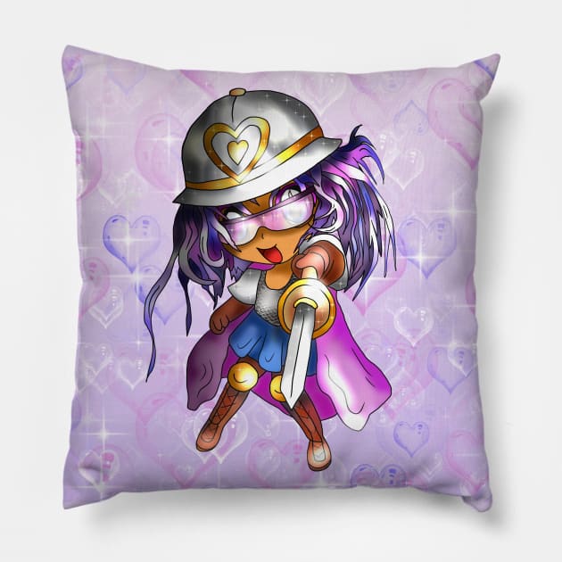 chibi knight in shining armor Pillow by cuisinecat