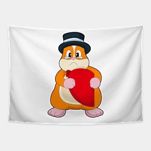 Hamster Groom Heart Wedding Tapestry