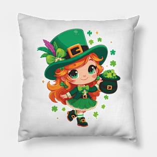 Cute St Patrick's Day Girl Pillow