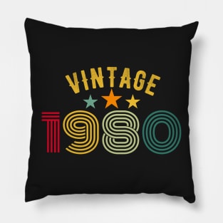 Vintage 1980 Birthday design Pillow