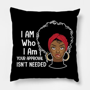 Black Queen Lady Curly Natural Afro African American Ladies Pillow