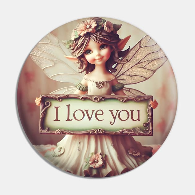 Valentine I Love You Pixie Fairy Pin by OddPop