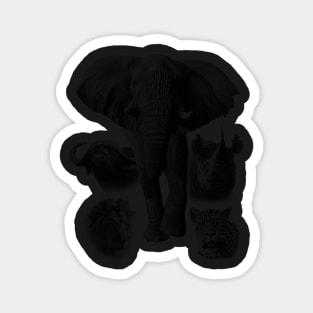 Africa's Iconic Big Five Wildlife Artwork Magnet