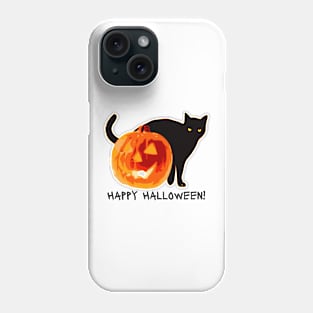 BLACK CAT HAPPY HALLOWEEN Phone Case