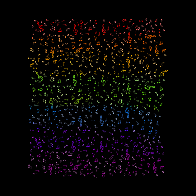 Multiple Rainbow Music Notes by Art by Deborah Camp