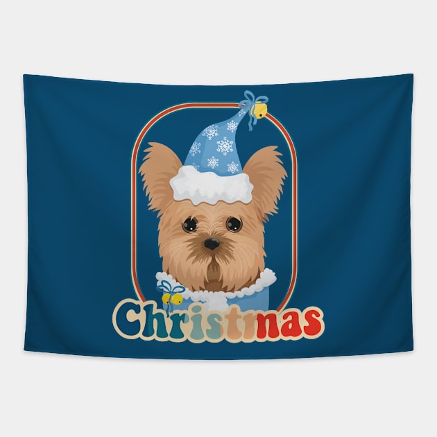 Merry Christmas My Best Friend Dog | Yorkshire Terriers Tapestry by i am Cuta