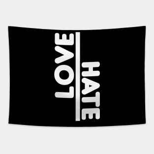 Love/Hate Text Art Minimalist Design Tapestry