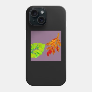 Fall Leaves Painting and Digital on light purple mauve Phone Case